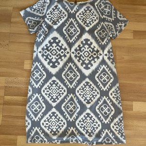 lulus womens grey and white aztec shirt dress, size S